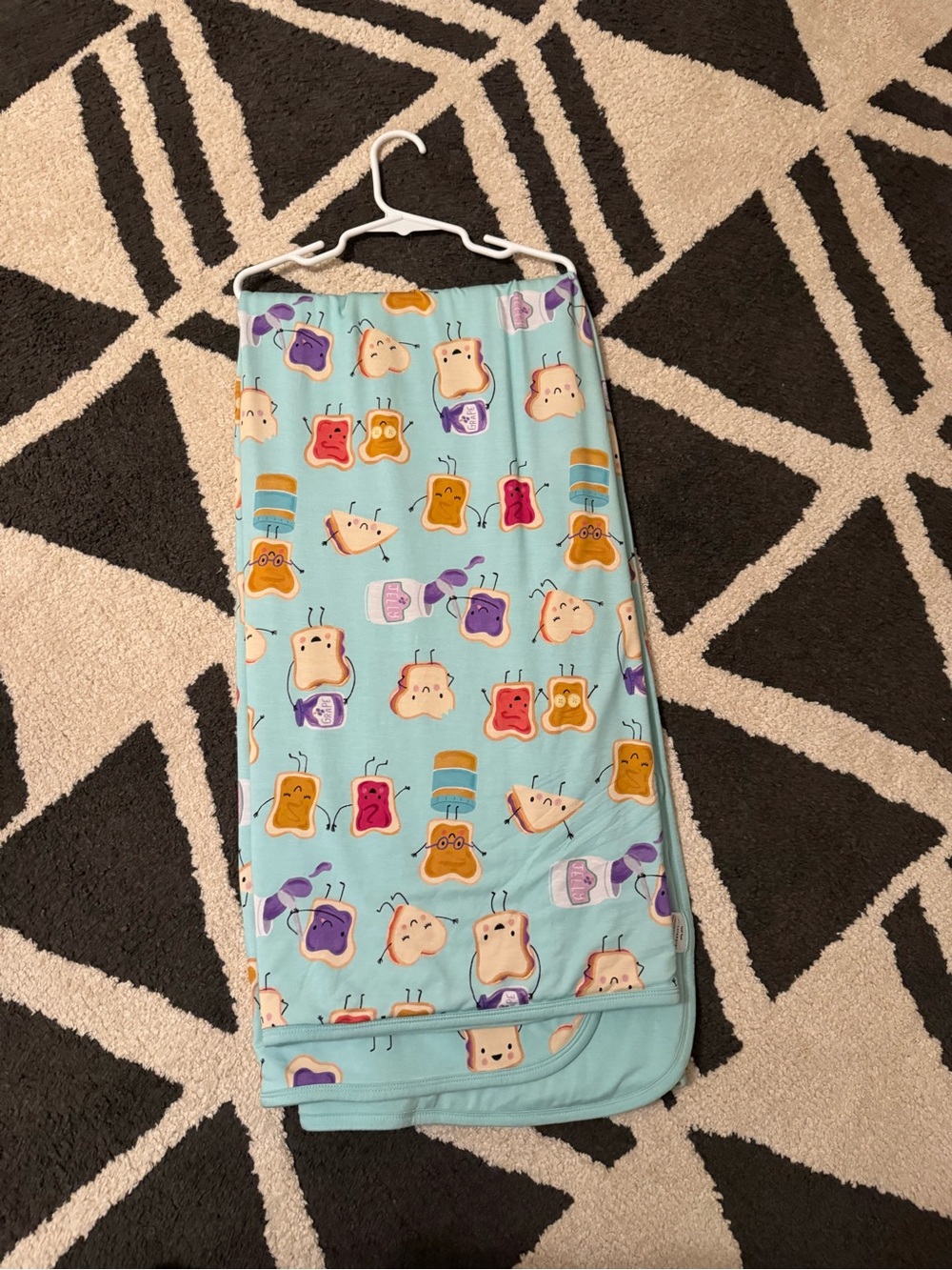Little Sleepies Light Blue Toast & Jam Print Cloud Blanket